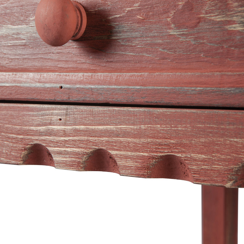 Mangum Side Table with Storage, Red