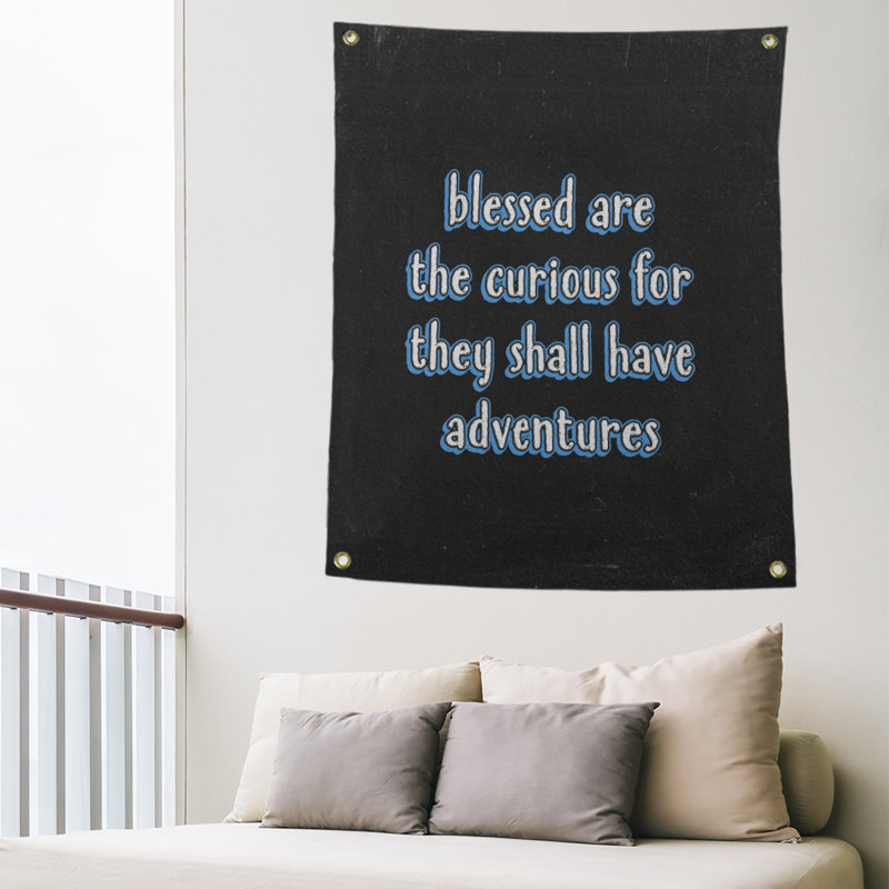 Tapisserie tableau noir en citation de polyester, H 80 po x l 59 po, Bleu