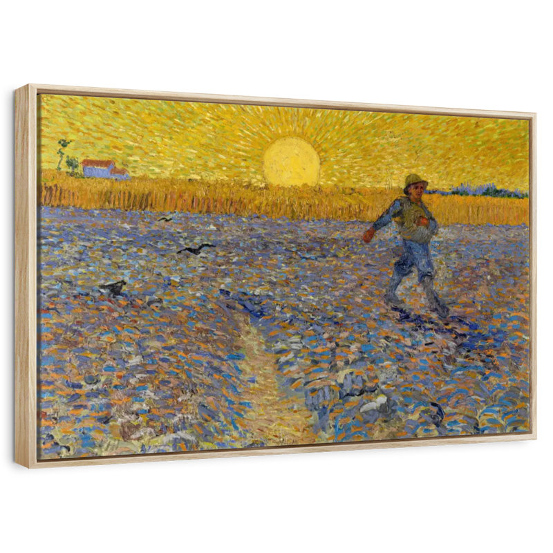 Le semeur, Cadre flottant en bois naturel, 43 po x 29 po