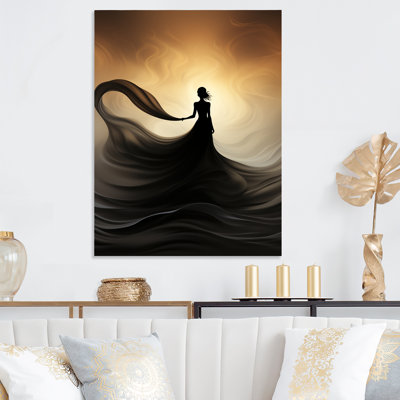 Robe haute couture jaune et noire - art mural en métal Dior