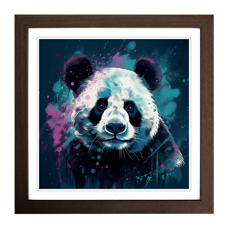 Panda Digital Art No.1 - Framed Print, Walnut