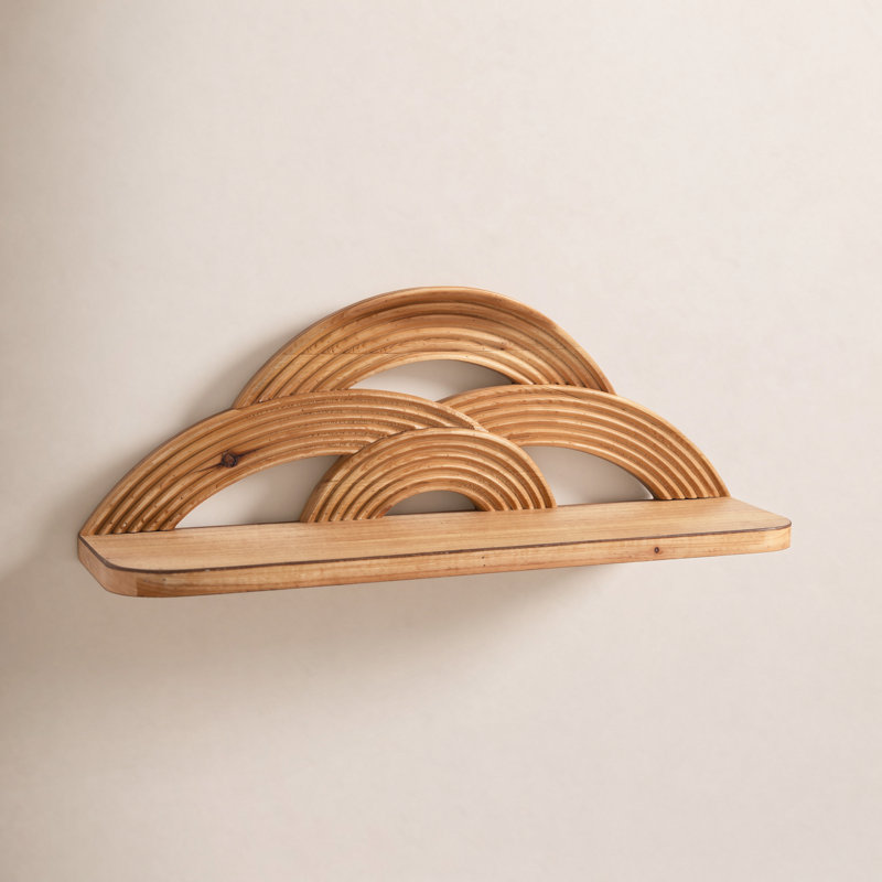 MDF and Wood Wall Shelf with Arches