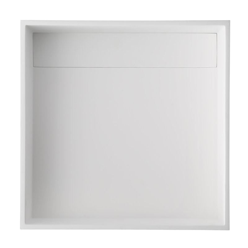 Black and White Square Resin Sink with Concealed Drain