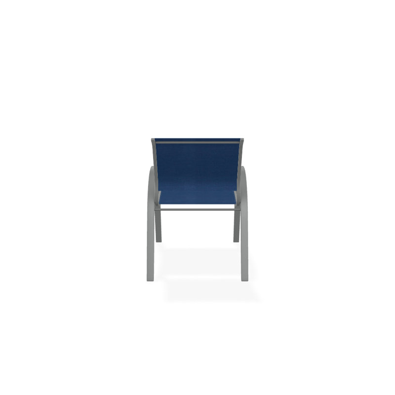 Aruba 1 Outdoor Dining Armchair, Cobalt 35D Sunbrella®, Textured Graphite
