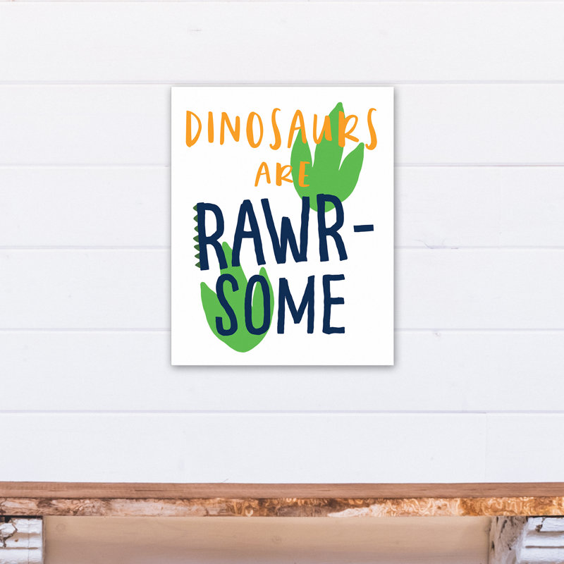 « dinosaurs », art sur toile isard Britt, H 20 po x l 16 po x P 1,25 po, Vert