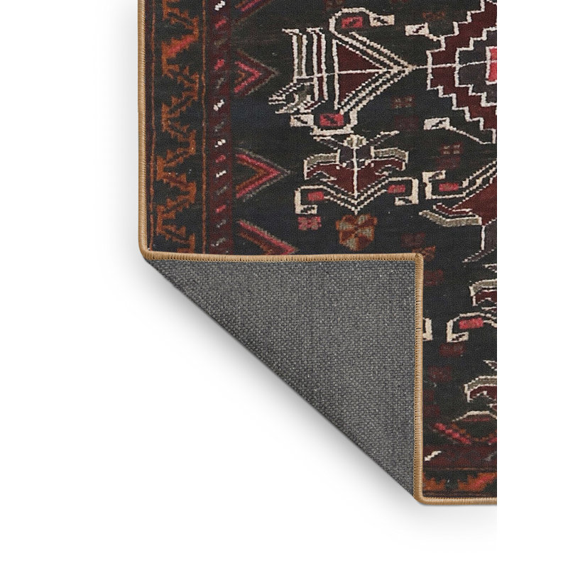 Tapis noir Southwestern, Rectangle 5 pi x 7 pi