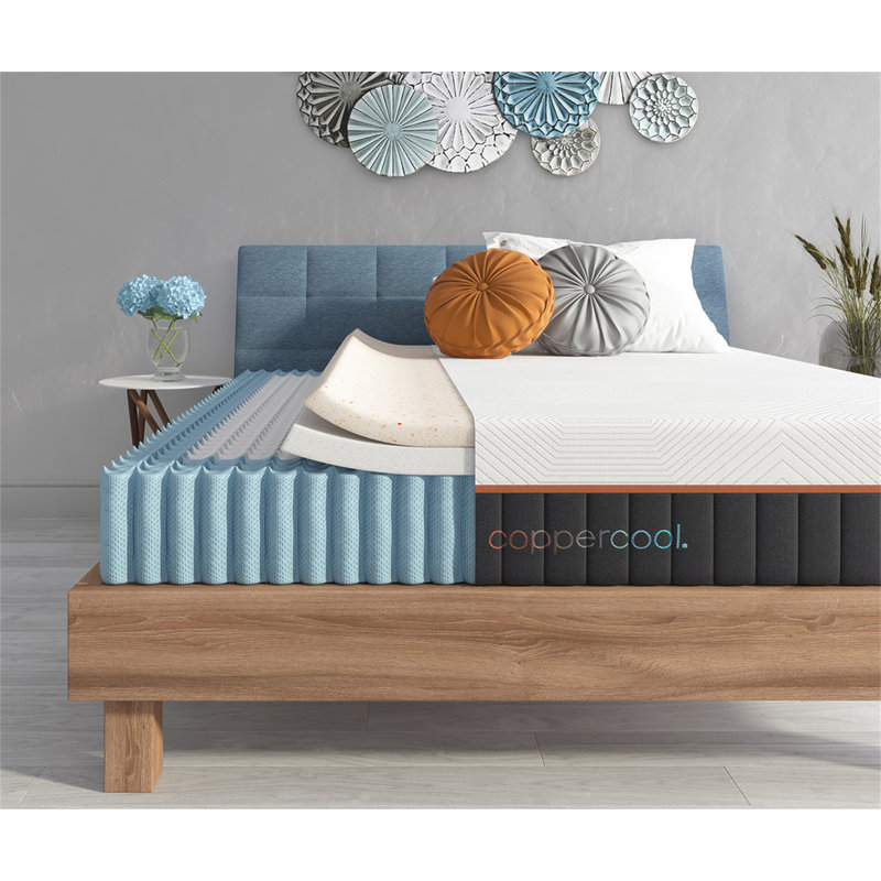 Matelas en mousse à mémoire de forme hybride 12 po Coppercool, très grand, Grand lit