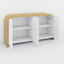 Armoire de rangement de coin moderne à 4 portes avec panneaux ondulés texturés ondulés et tablettes réglables-440310713