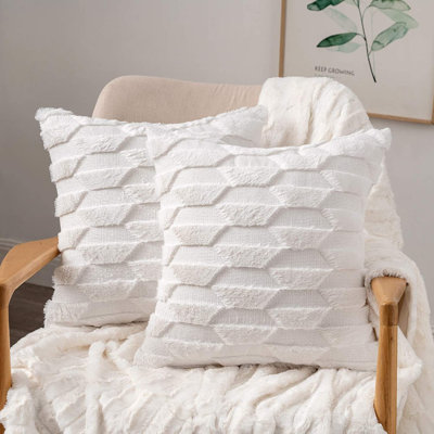 Ensemble de 2 coussins décoratifs en fausse fourrure
