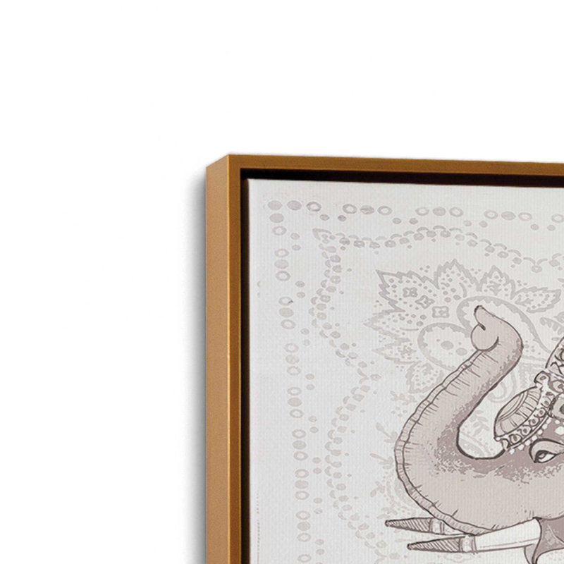 «Graceful Elephant» par Amber Sterling, reproduction d'art, L 40 x H 30, Or, Toile avec cadre