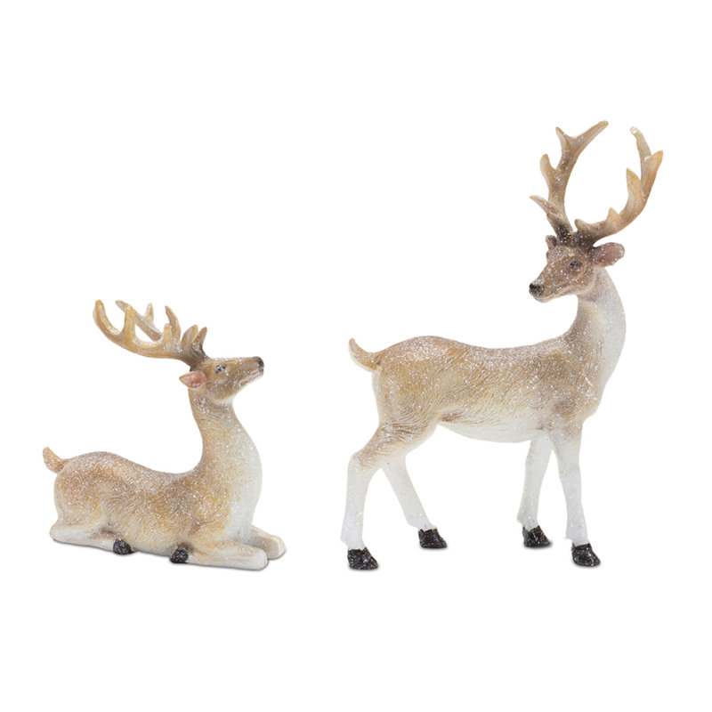 Mini figurine de cerf de Noël scintillant (ensemble de 6)