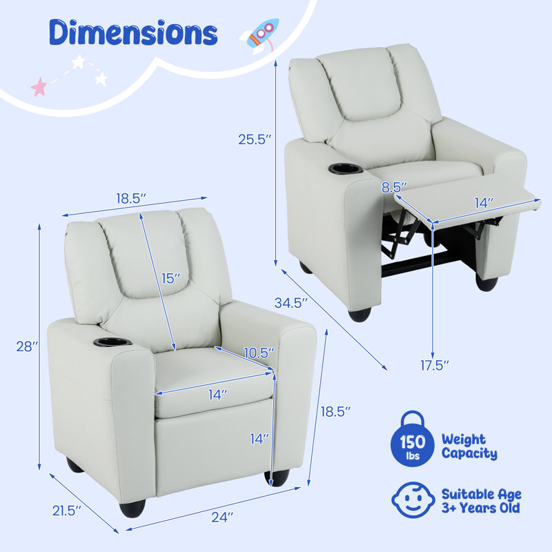 Fauteuil inclinable pour enfants Kinchen, Beige