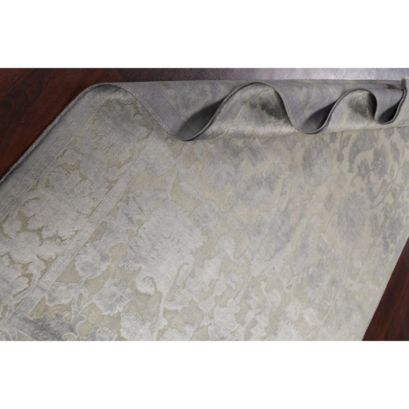 Tapis oriental Oushak Chobi à motif de teinture végétale noué à la main 6 x 9