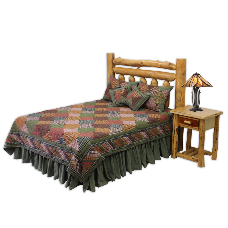 Courtepointe réversible simple Harvest Log Cabin, Double / grand