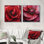 Goutte de pluie rouge pivoine en hiver I - coquelicots - art mural traditionnel, ensemble de 2 pièces
