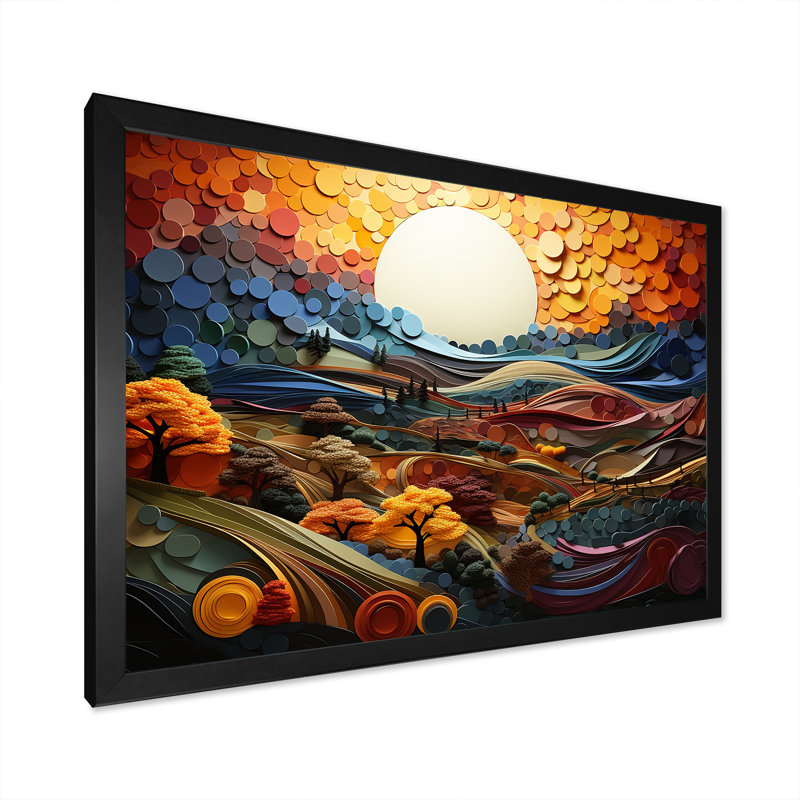 «Countryside Fusion Unveilé I» sur toile, Cadre simple noir, H 24 po x l 32 po x P 1 po