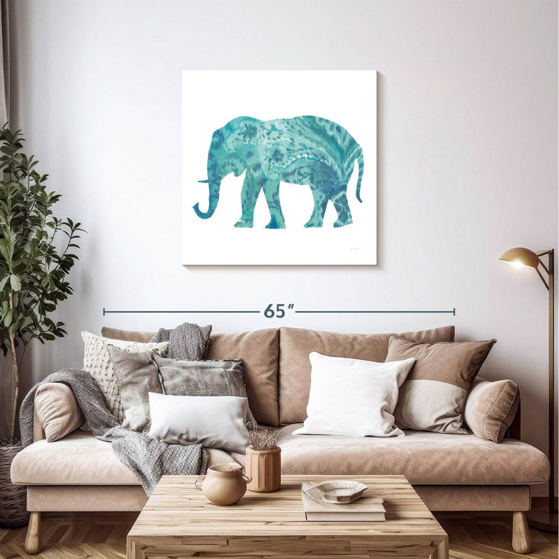Éléphant brun sarcelle Brampt II, H 36 po x l 36 po