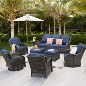Guillen 7 - Person Outdoor Seating Group with Cushions