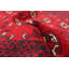 Tapis rouge en laine noué à la main de conception unique 3 pi 4 po x 6 pi 6 po Teimani