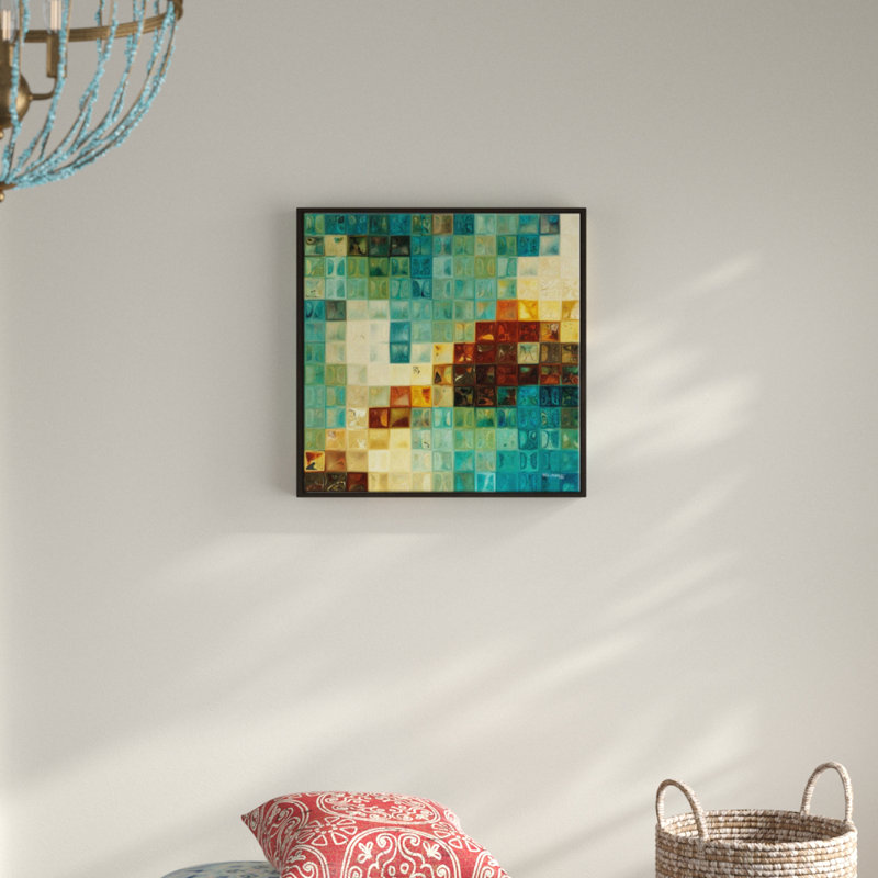 « aqua tiles », reproduction d’impression sur toile encadrée, H 21,5 po x l 21,5 po
