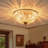 5-Light Antique Brass Crystal Flush Mount Ceiling Lightfor Entryway