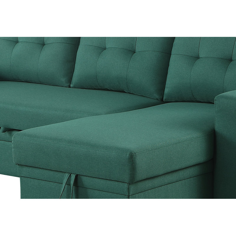 Canapé modulaire rembourré avec méridienne, Vert