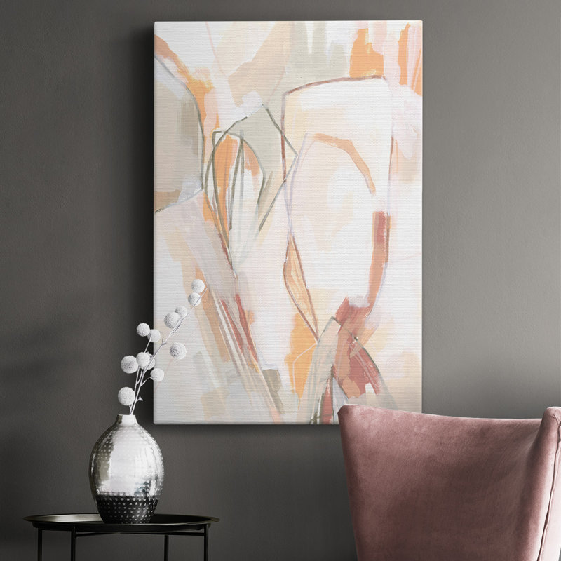 «Peach», peinture sur toile tendue, H 18 po x l 12 po x P 1,5 po