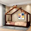Lits simples en bois espresso peu encombrants pour enfants au design moderne
