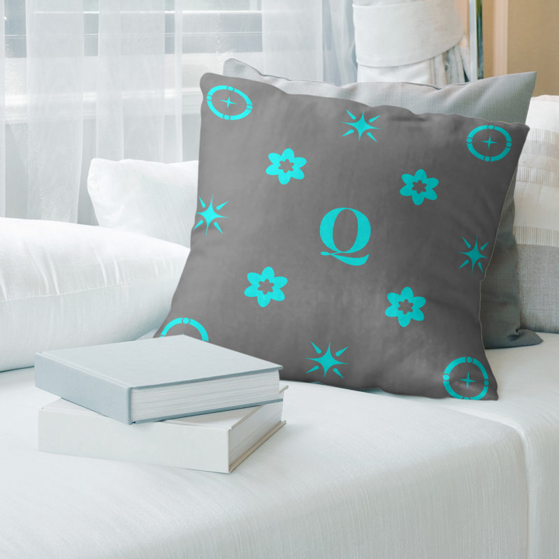 Coussin en polyester Spun, Bleu/gris, Yes