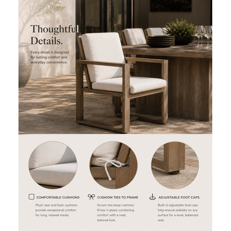 Harbor Outdoor Dining Armchair, Gray