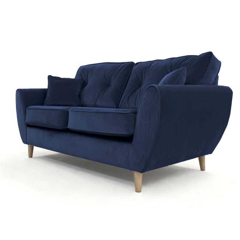 Rafe 3 Seater Velvet Sofa, Navy Velvet