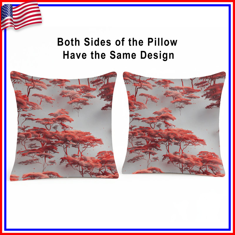 Red Canopy Trees Double Sided Throw Pillows, 20 x 20 inches