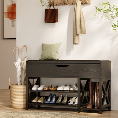 Shoe Storage Bench with Cushion, 7 Pair Entryway Shoe Bench Serkis