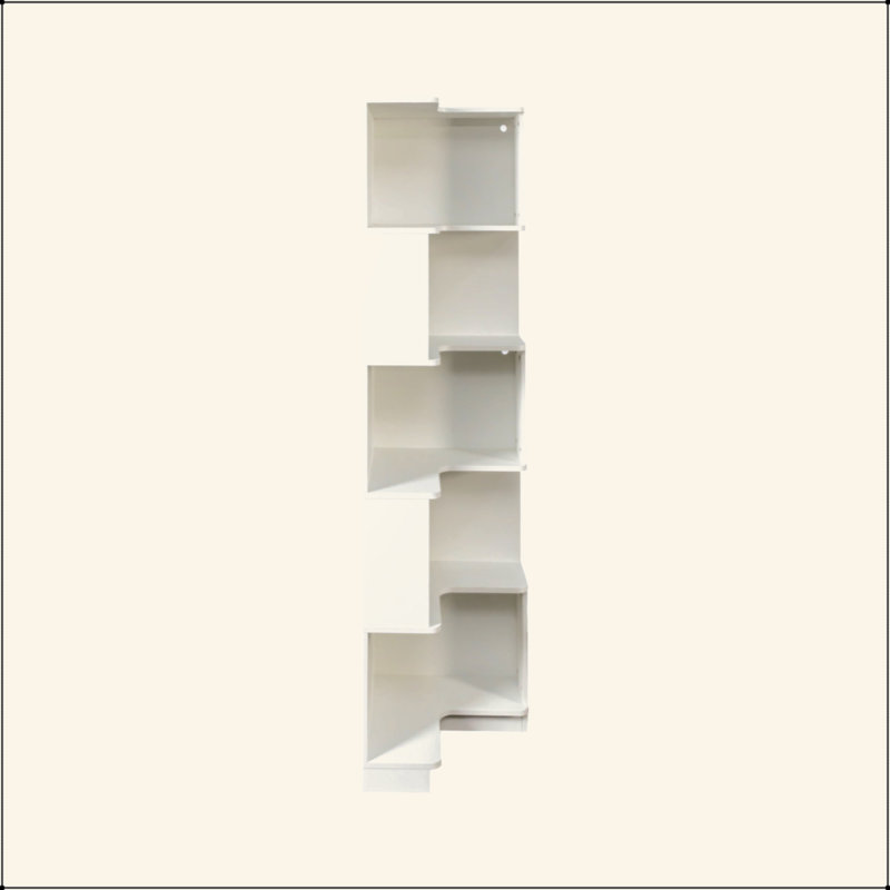 Étagère d'angle avec bibliothèque à 5 niveaux avec chicane