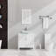 Meuble-lavabo de 30 po avec plateau en verre, lavabo en céramique, miroir et tiroir Boden-122359576