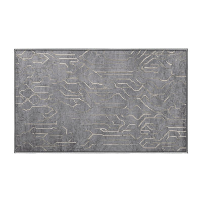 Machine Washable Gray Area Rug
