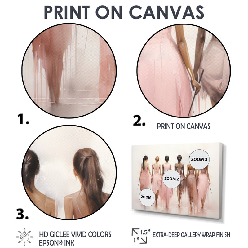 Pink Dance Quiet Ensemble - Danse encadrée, H 30 po x l 40 po x P 1,5 po, Cadre doré simple