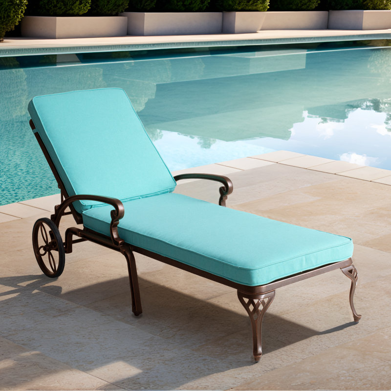 Chaise longue inclinable 60 po Bedwell, Bleu