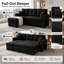 Canapé-lit modulaire convertible avec canapé-lit gigogne et chaise de rangement - noir-134157441