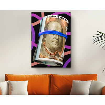 «Stack of argent Dollar Bills», reproduction d'art sur toile