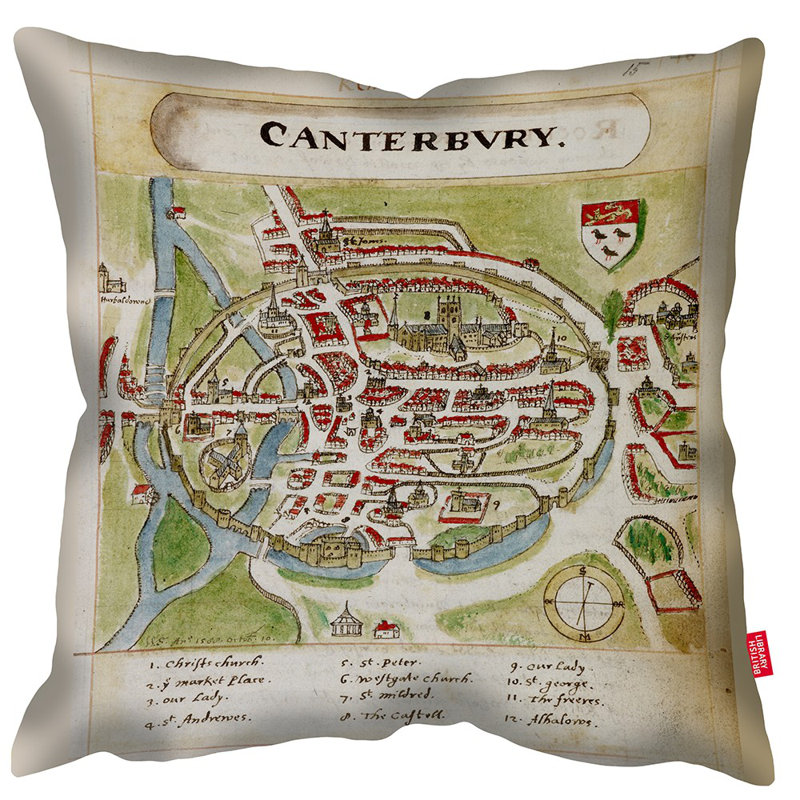 Map of Canterbury 2 British Library Cushion