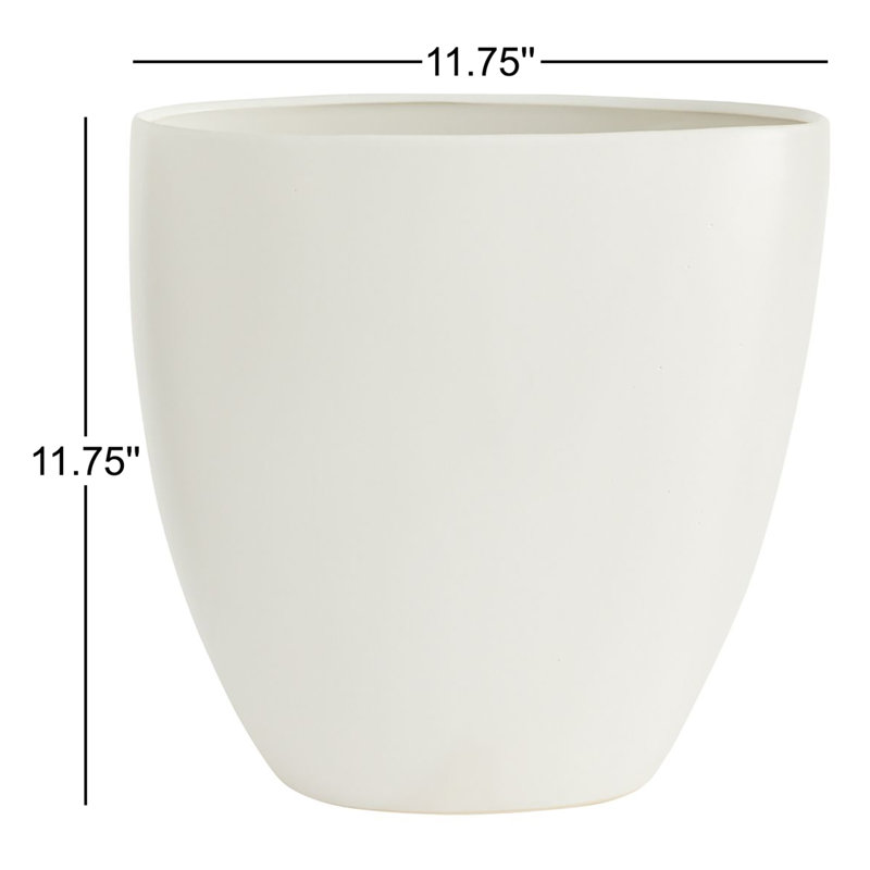 Vase de table Elma, Blanc, H 11,75 po x l 11,75 po x P 5,5 po