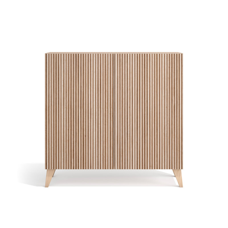15 Pair Shoe Storage Cabinet, Natural Wood