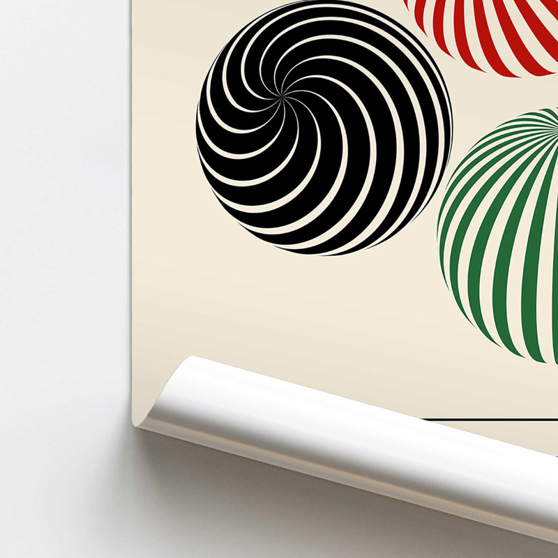 Sphères géométriques du Bauhaus, Papier, H 20 po x l 16 po