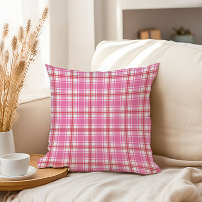  Abstract Pink Plaid Pattern V Modern