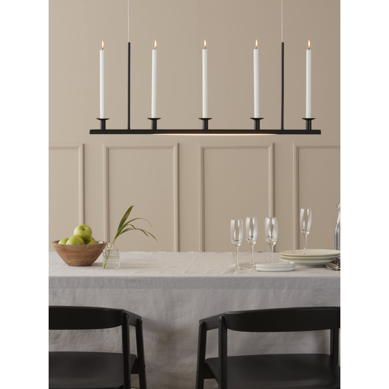 1 - Light LED Kitchen Island Pendant, Black