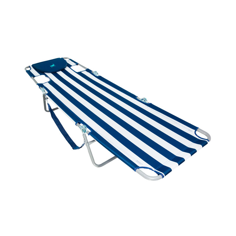 Caudill Folding Beach Chair, Stripe Blue