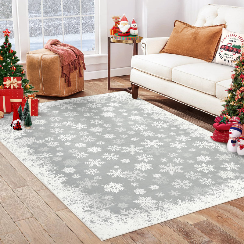 Tapis Christmas Christmas, Gris, Rectangle 6 pi x 9 pi