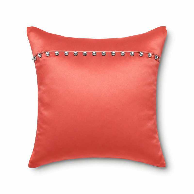 Charmeuse Silk Square Pillow Cover & Insert, Poppy