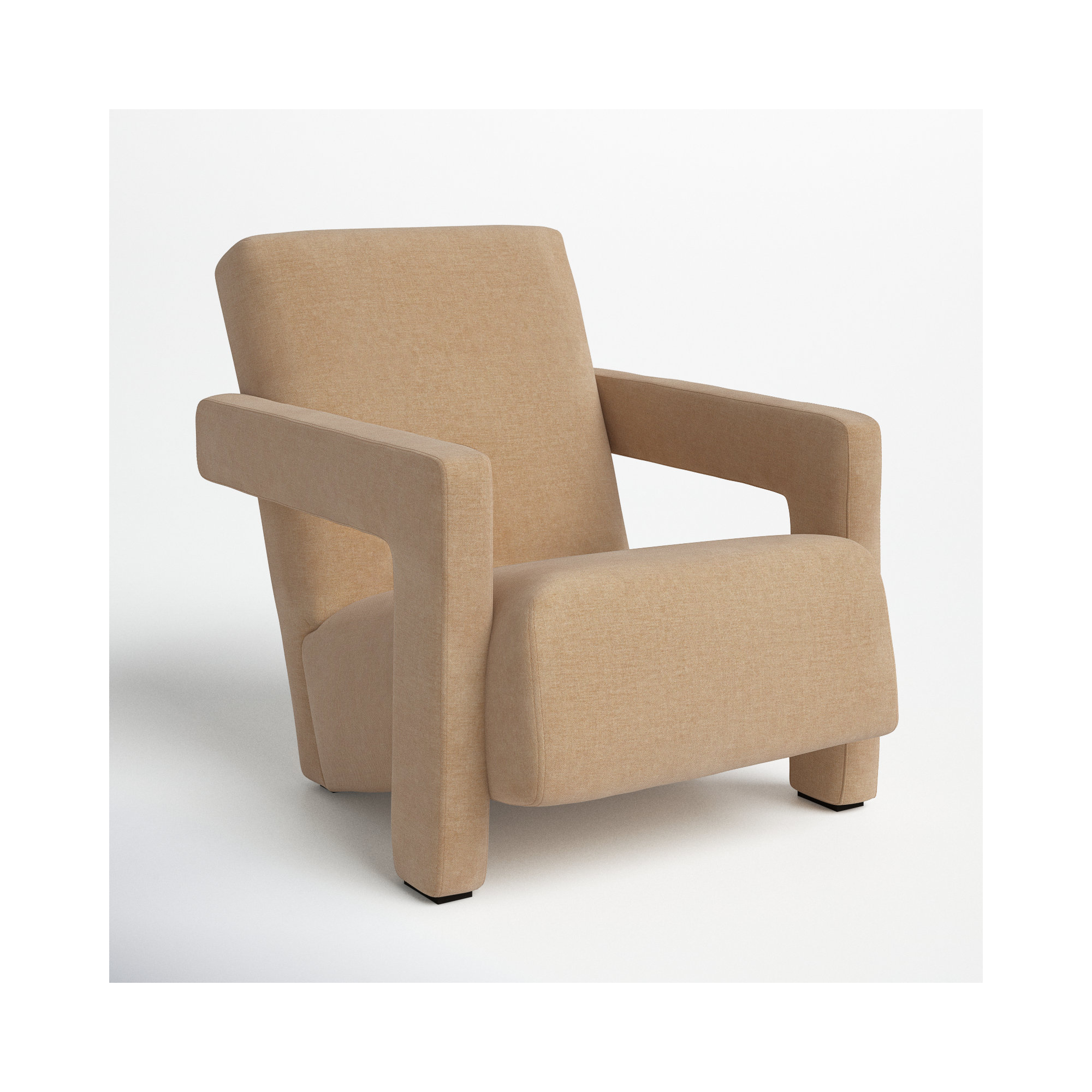 Olsen 27.3" W Velvet Armchair, Light Brown Velvet